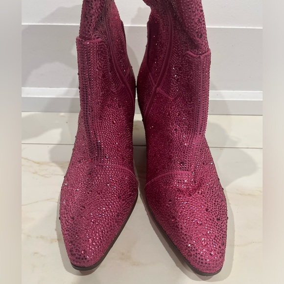 Women’s rhinestone cowboy style heeled boots sz 9 (pink) - Picture 7 of 13